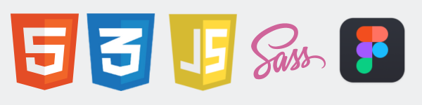 html, css, JavaScript, Sass, figmaのアイコン